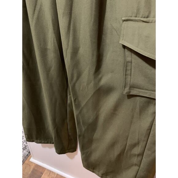 Hayden Los Angeles Wide Leg 1XL Hunter Green Casual Pocket Dress up Pants NWT - Picture 2 of 14